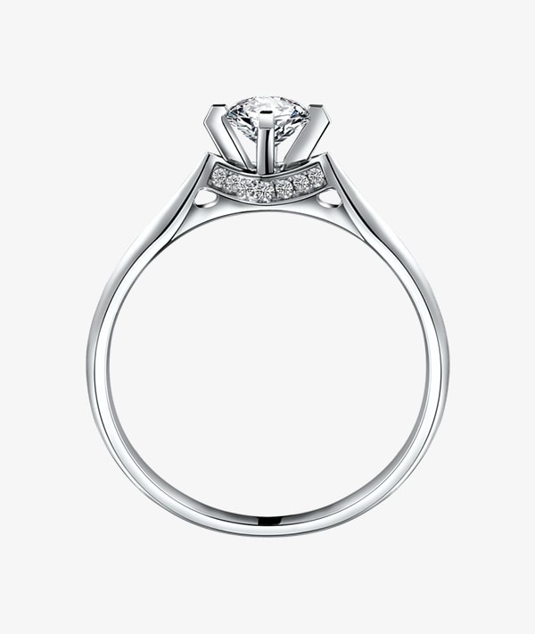 Princess-Cut Channel-Set Silver Ring